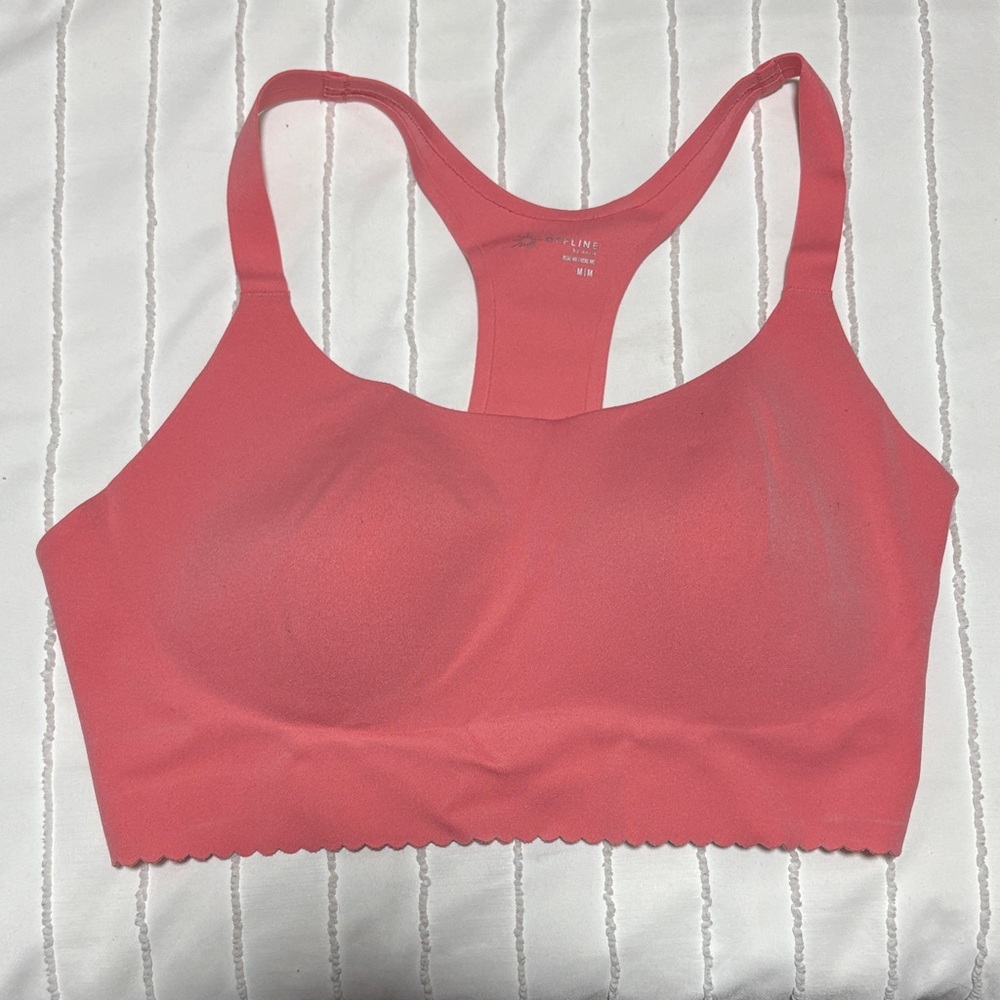 Aerie Offline Coral soft racer back bra, medium